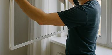 Установка отливов, подоконников, москитных сеток