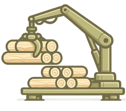 Выгрузка гидроманипулятором